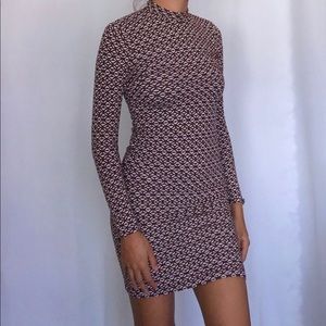 Burgundy/White Dress